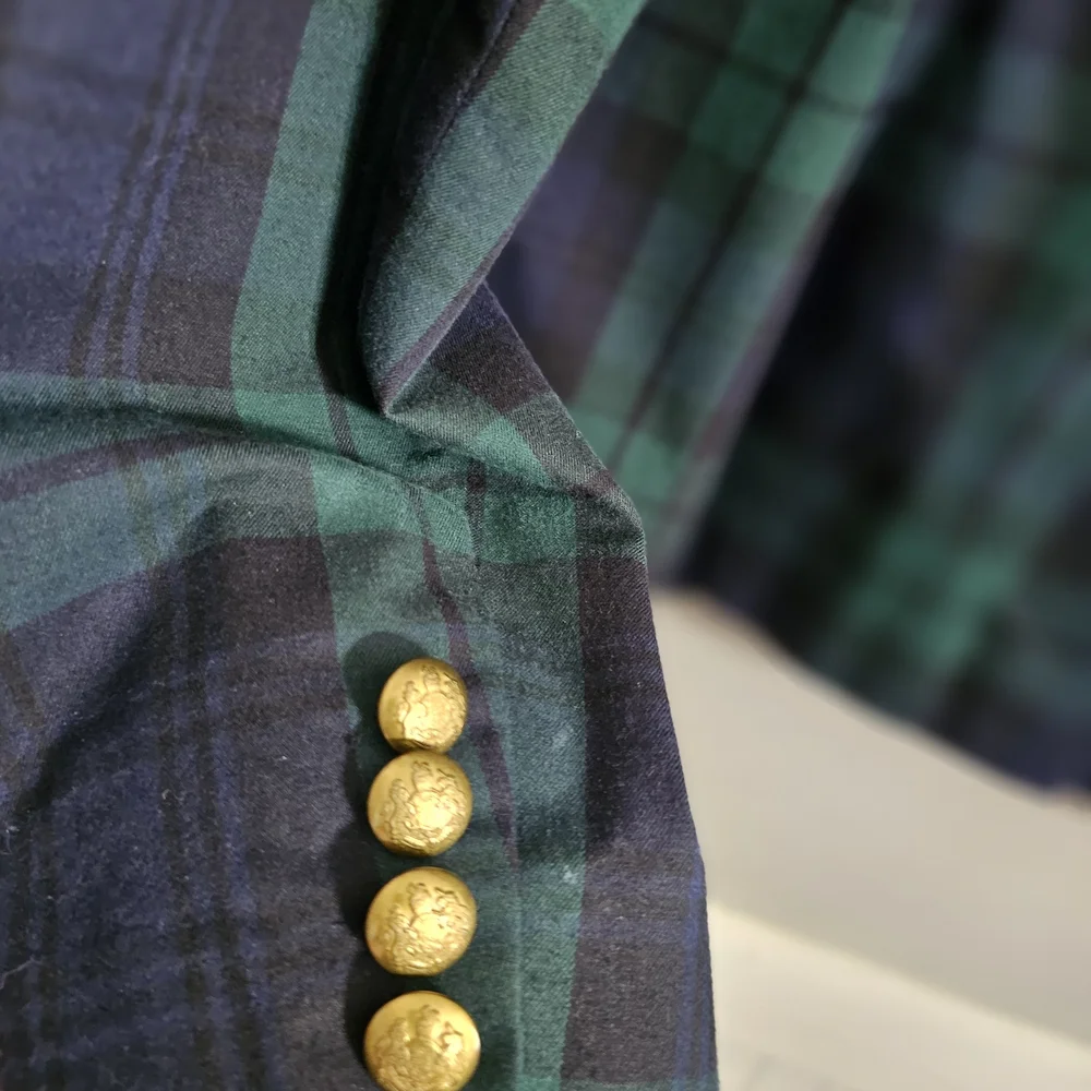 Lauren Ralph Lauren Plaid Blazer in Green and Blue - Picture 4 of 4